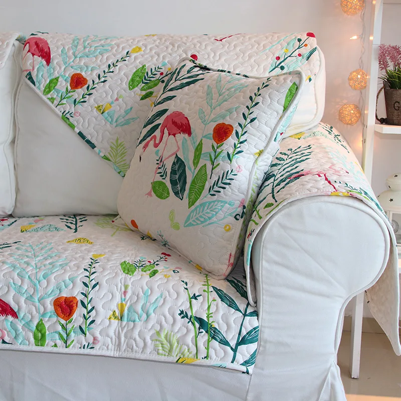 

American Minimalist Fresh Style Sofa Cover Cotton Non-Slip Sofa Towel Chair Covers Mats Living/Drawing Room L-Shaped