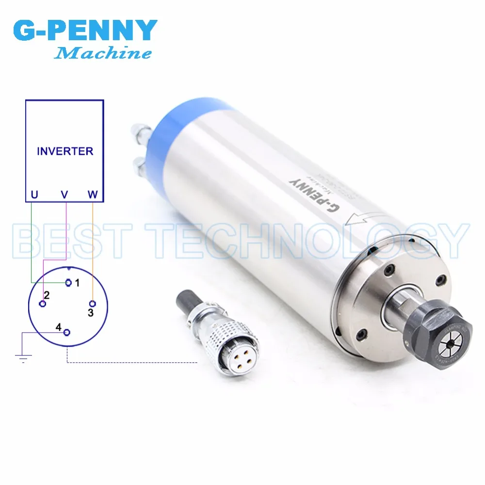 2.2kw ER20 шпиндель с водяным охлаждением 4 подшипника 220v CNC маршрутизатор macnine& 2.2kw VFD/инвертор с переменной частотой управления скоростью