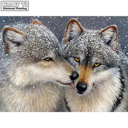 Кристальная вышивка, волки Алмазная картина волка полный квадратный вышивки крестом животных 5D DIY Стразы мозаичная вышивка бисером YY