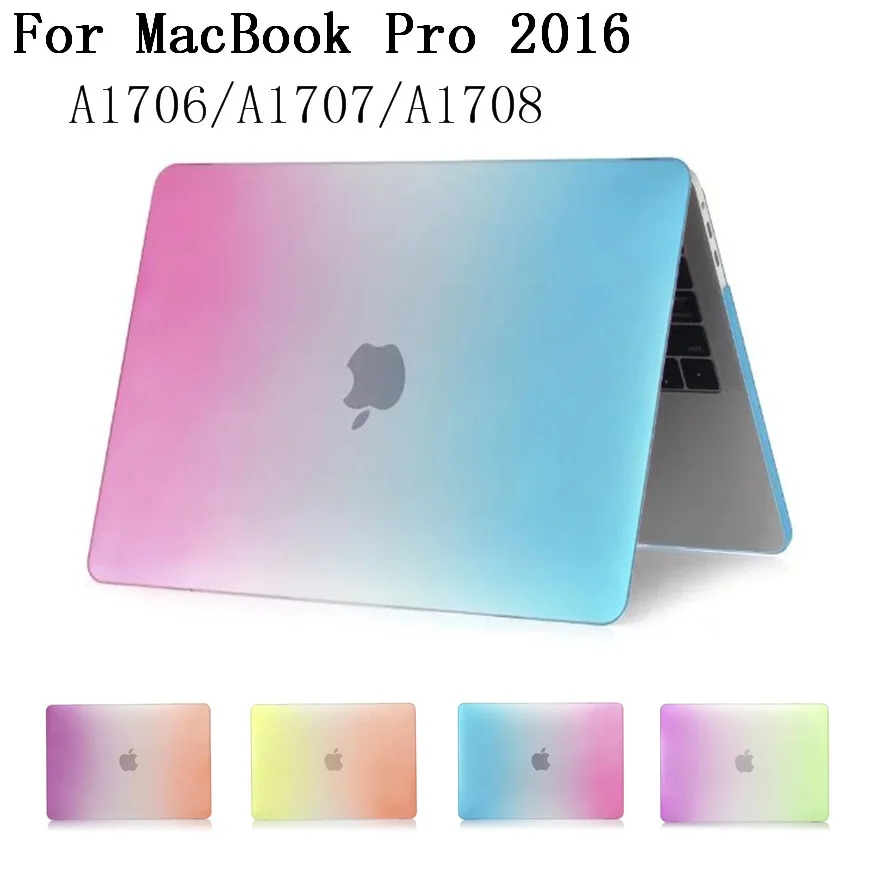 

New Rainbow shell case for 2016 Macbook Pro 13 15 Air 11.6 laptop Cases shell bag For Mac book A1706/A1708/A1707,SKU 0132LC