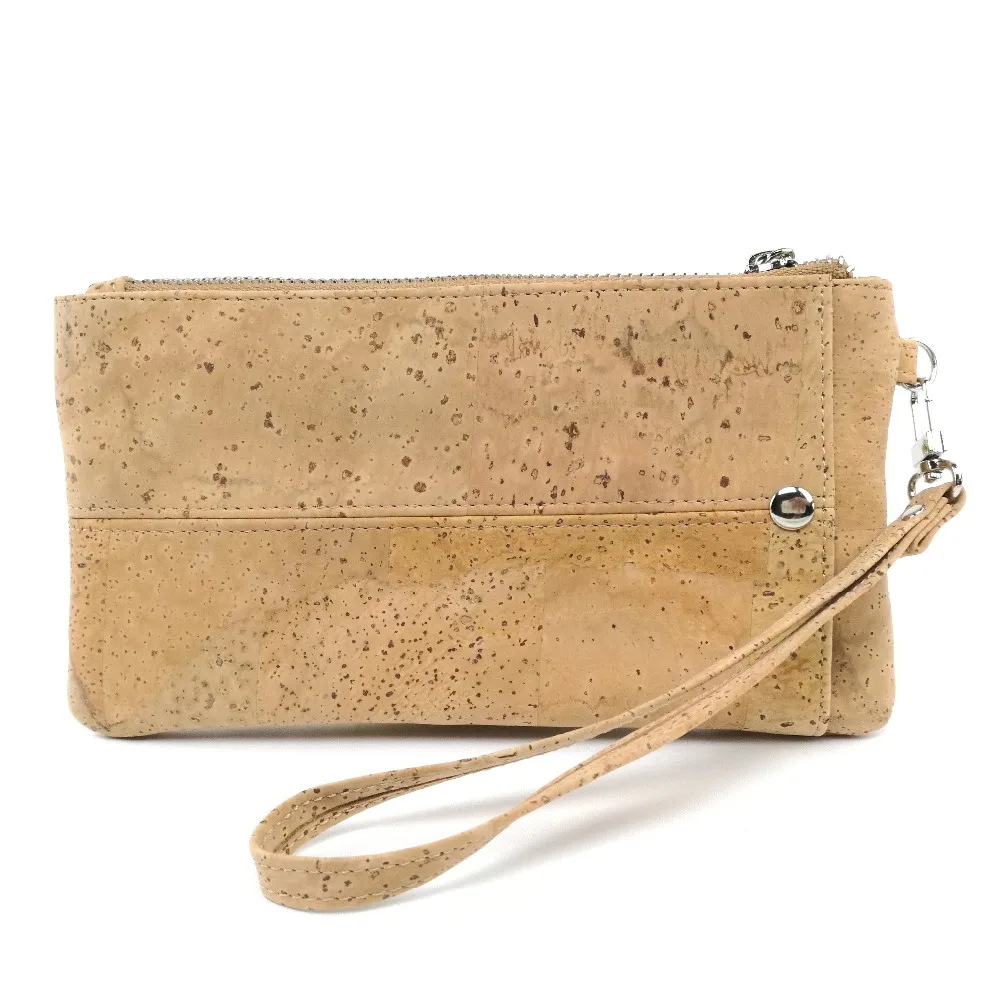 Classic Women's  Vegan Cork clutch in solid natural color 8