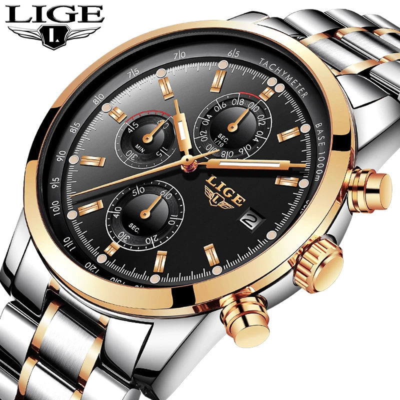 

2018 New Watches Men Luxury Brand LIGE Chronograph Men Sports Watches Waterproof Full Steel Quartz Men's Watch Relogio Masculino