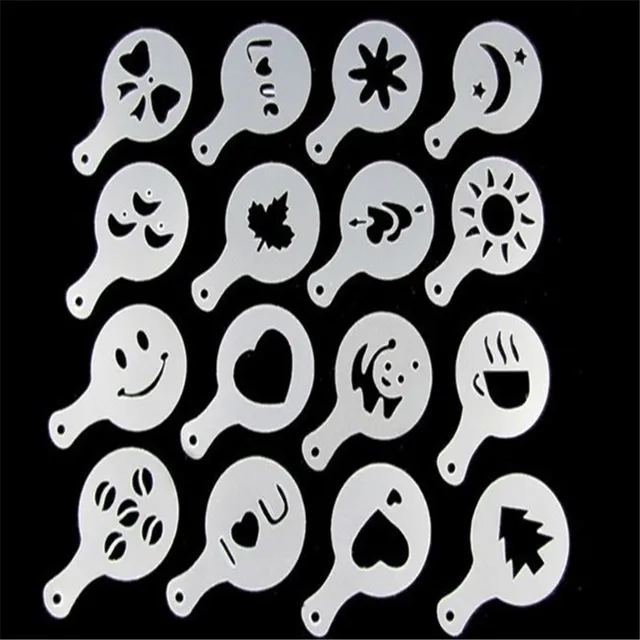 16pcs emoji cake diy decorating stencil fondant pattern printing