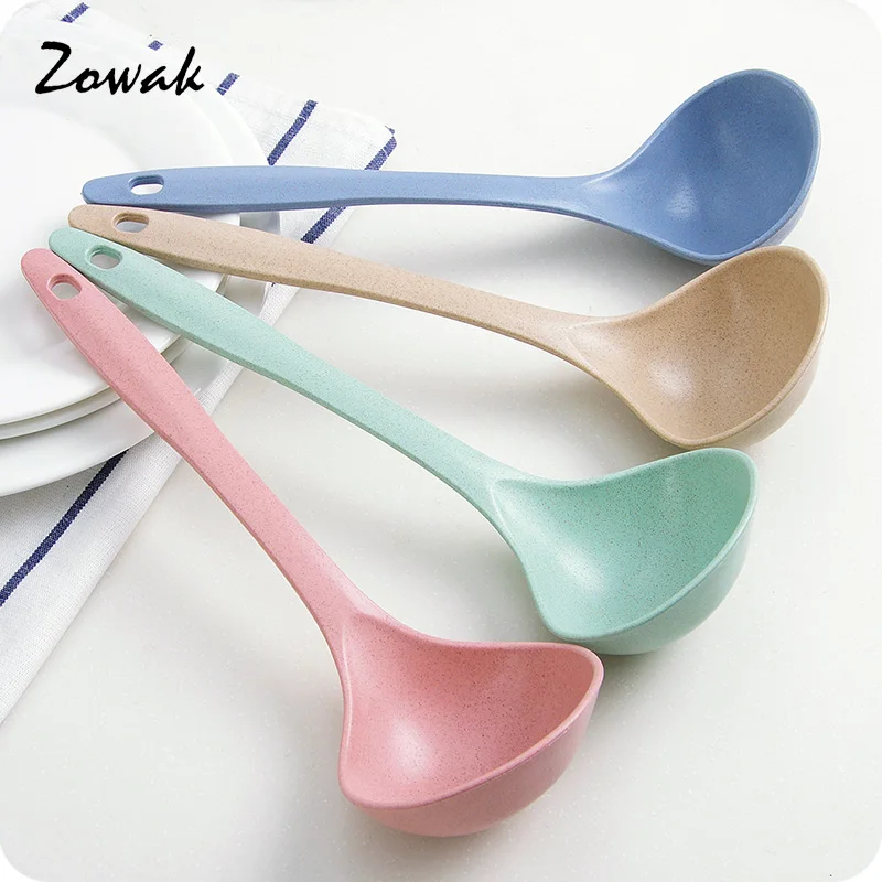 Soup Spoon Plastic Tableware Kitchen Dinnerware Ladle Spoon Heat