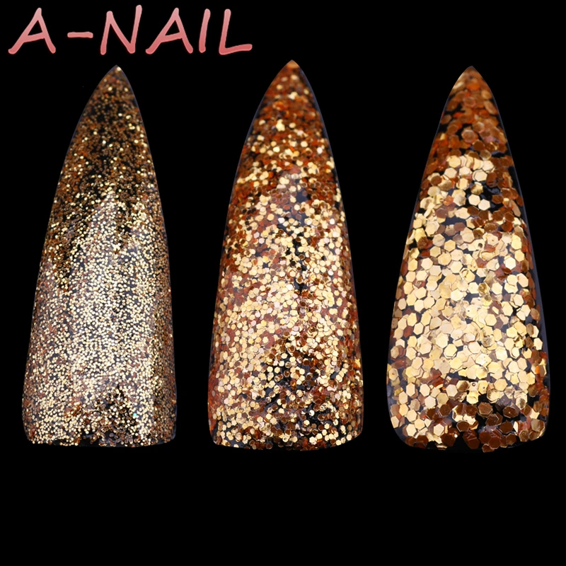 

Tyrant 24k Gold 12boxe/set Nail Art Glitter Powder Hexagonal Sequins Powder Dust Nail Glitter Powder Champagne Silver Nail