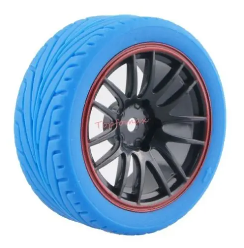 Новые 4 шт. резиновые RC гоночные шины для автомобиля на дороге обод колеса подходит для HSP HPI 9068ALL 1/10 HSP 94123/94122/94103/D4/D3 - Цвет: 8012