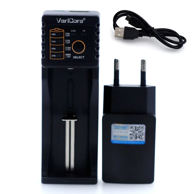 Varicore V40 v20i V10 U4 Зарядное устройство для 3,7 в 18650 26650 18500 16340 14500 18350 литий-ионный аккумулятор 1,2 в зарядное устройство для никель-кадмиевых или никель-металл-AAA никель-металл-гидридного аккумулятора - Цвет: V10 and 5V 2A