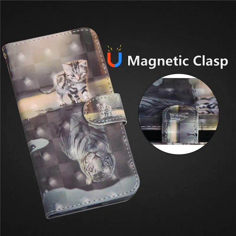 Мультфильм 3D Cat кожа флип чехол для телефона для huawei P20 Lite P9 Lite мини Коврики 10 Lite P20 Pro для honor 10 9 Lite 7X задняя крышка