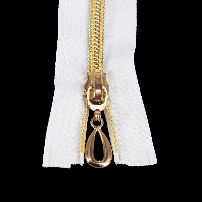 

5piece Gold Tone Teeth Zipper Open-End Metal Zippers 60cm Length for Sewing Zippers Z57