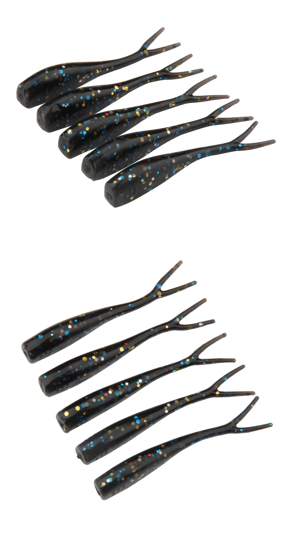 Hot Fishing Takcle 12PCS Lures Soft Bait Grub Worms Fishing Lure Artificial Lures With Split Tail Design Mimics Injured Baitfish  (10)