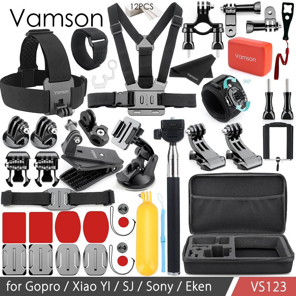 

Vamson Accessories for Gopro Hero 6 5 4 3+ Kit Set Adapter Mount Floating Bobber Monopod Mount for Xiaomi Yi for SJ4000 VS123