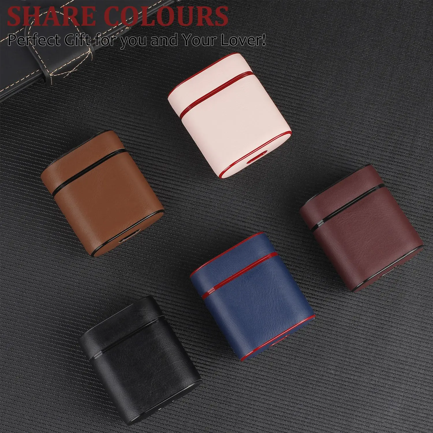Headphone Case Cover for Apple AirPods Charging Protective Bluetooth wireless Headphone bag Genuine Leather Earphone Cases Boxes