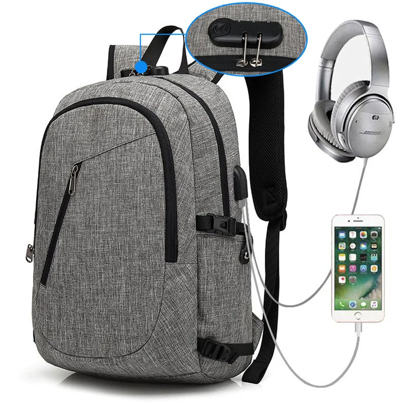 Computer font b Laptop b font Bag USB Charging Backpack School Bag Pack Waterproof Durable Oxford