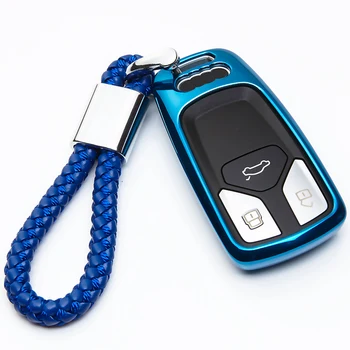 

Soft TPU Car Key Fob Cover For Audi A2 Q7 Q3 A3 8P 8L A4 B9 B7 B8 A6 C6 4F C5 A4l TT TTS Remote Key Ring Case Shell Accessories