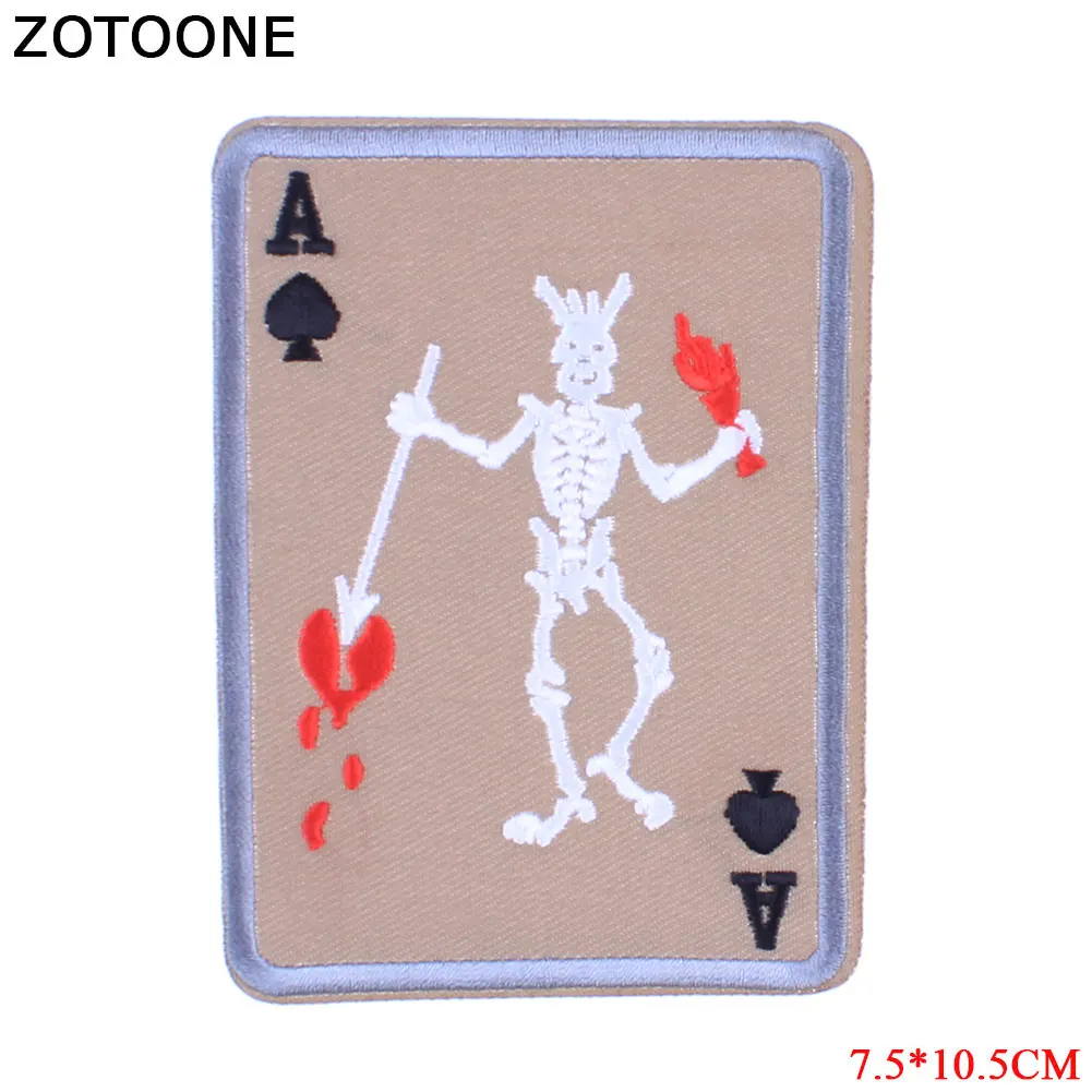 ZOTOONE покер череп нашивки значки Diy наклейки железо на одежду теплопередача