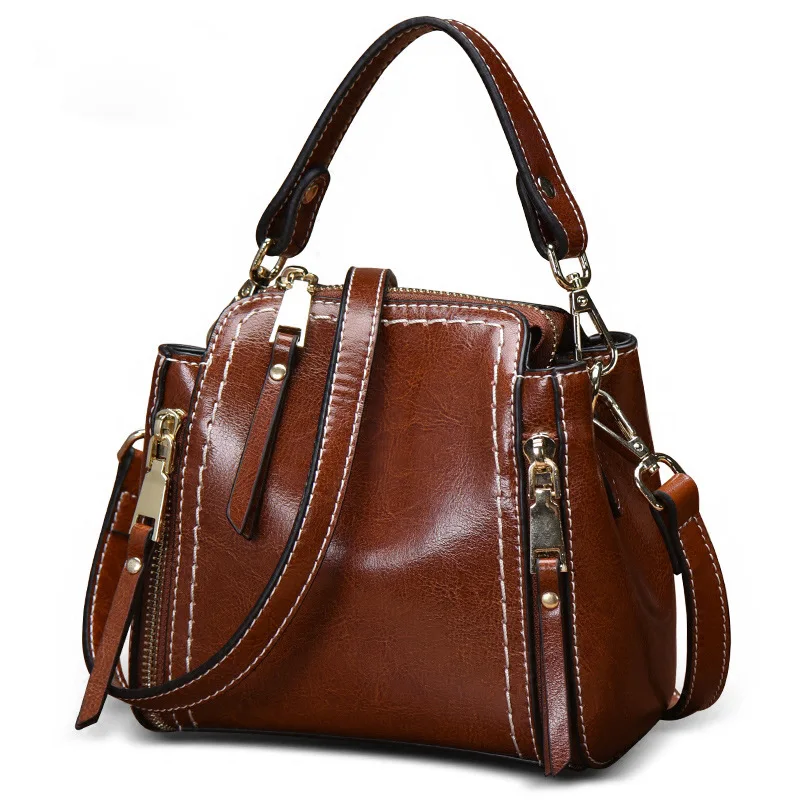 High Quality Women's Genuine Leather Handbags Vintage Multifunction ...