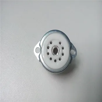 

10pcs ceramic tube socket GZC9-F 9 pin scaffolding tube holder silver feet for HIFI 12AX7 12AU7 12AY7 6J8
