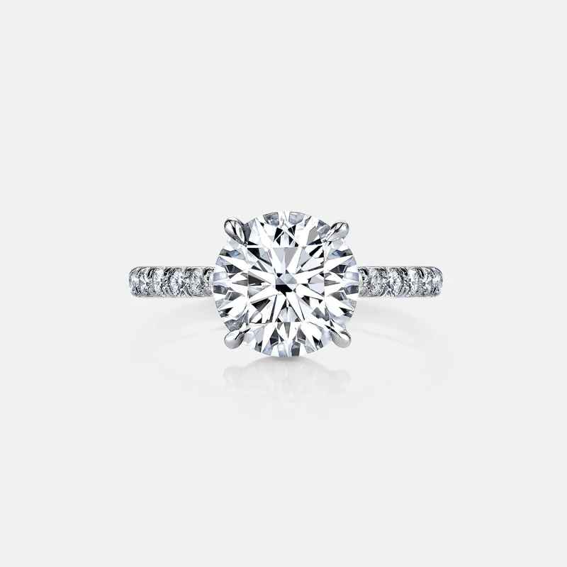 

QYI 3 Carat Round Cut SONA Classic Engagement Ring 925 Sterling Silver Ring for Women Wedding Promise Ring Bridal Jewelry