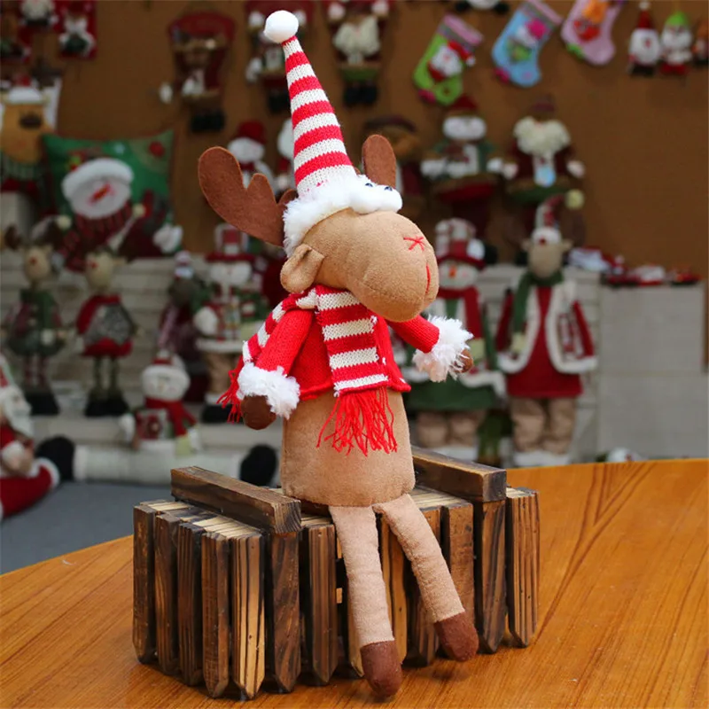 Christmas Elk Plush Dolls Toys Cute Elf Reindeer Peluche Doll Xmas Festival Tree Party Room Shop Home Decor 5pcs/lot 36cm
