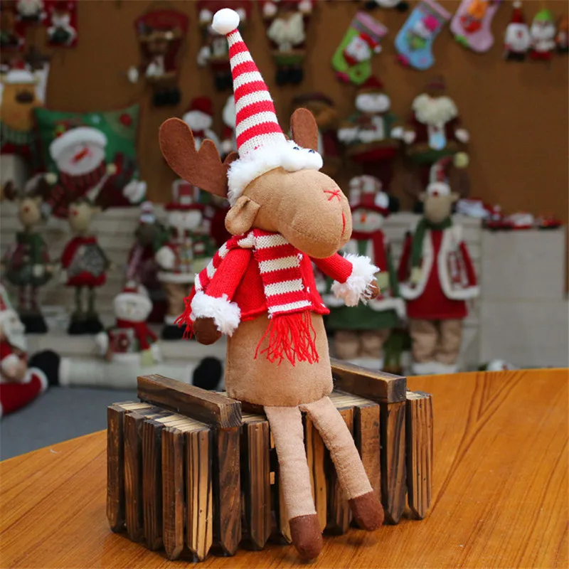  Christmas Elk Plush Dolls Toys Cute Elf Reindeer Peluche Doll Xmas Festival Tree Party Room Shop Home Decor 5pcslot 36cm  (2)