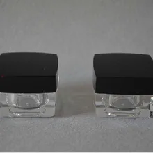 Прозрачная Акриловая банка для крема 15 г с черной крышкой