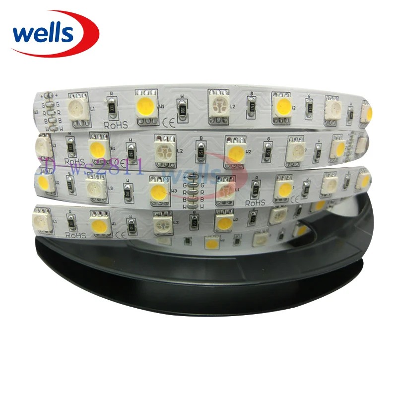 5 м 60LED/M 300 светодиодов SMD 5050 смешанных Цвет RGBW RGB + (теплый/холодный белый) rgbww rgbcw Светодиодные ленты 5pin DC12V IP30/ip65/IP67