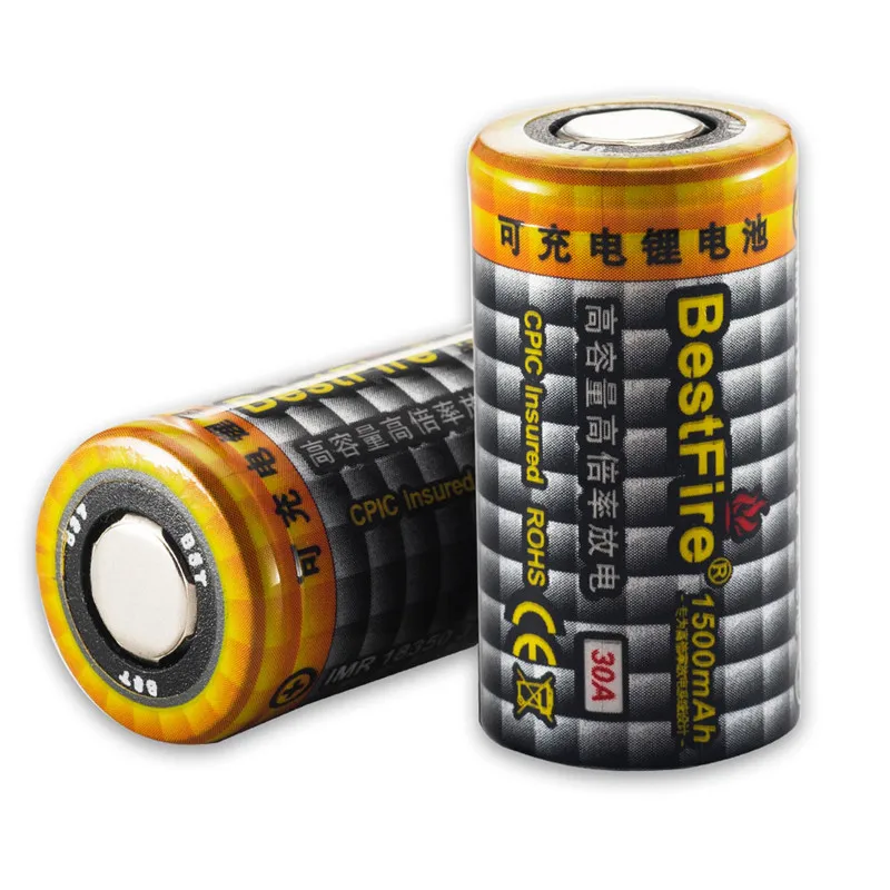 Bestfire 1500mAh 18350 батарея 3,7 V литий-ионная аккумуляторная батарея 18350 30A для фонарика инструменты игрушки дрели B012
