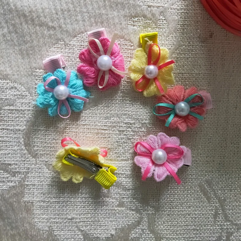 

Pet Dog Bow Cute Grooming Bows Bowknot For Puppy Dogs Accessories Knitted Pearl Flower Hair Clip Cute Pet Headwear 20pcs/lot