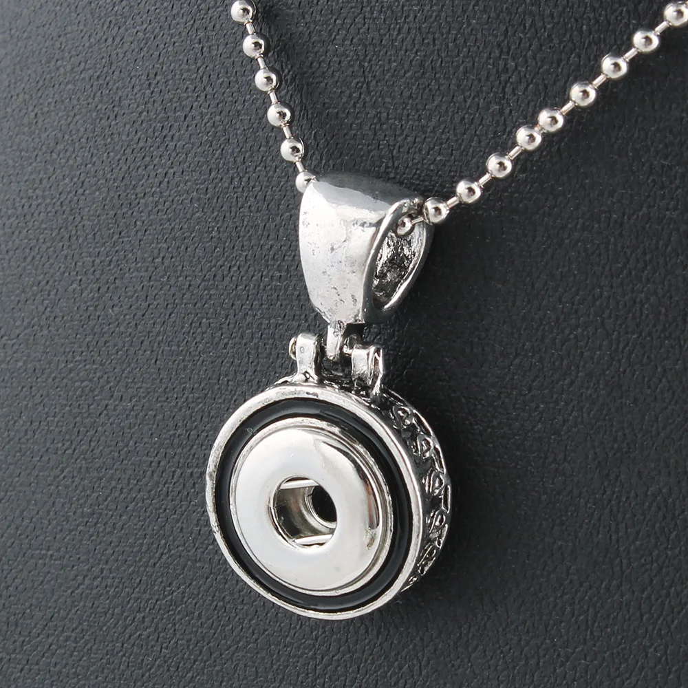 Snap Jewelry DIY Charms Snap Button Necklace For Women With Bead Chain