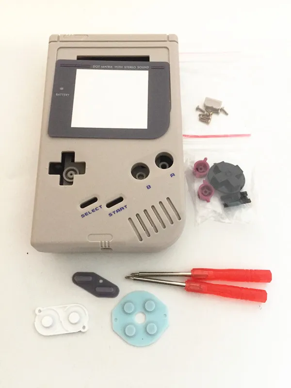 Полный комплект, Классический корпус, чехол, запасные части для ремонта, приставка Gameboy GB, игровая консоль для GBO DMG GBP с кнопками, отвертки