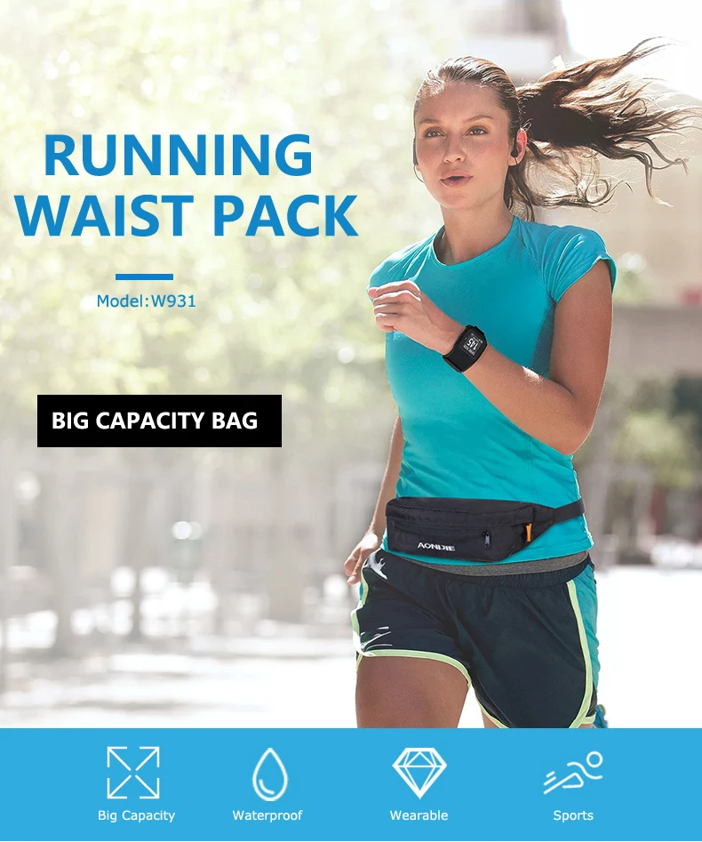 AONIJIE W931 поясной ремень унисекс для бега, сумка для телефона, поясная сумка для путешествий, спортзала, марафона, велоспорта, тренировки, фитнеса