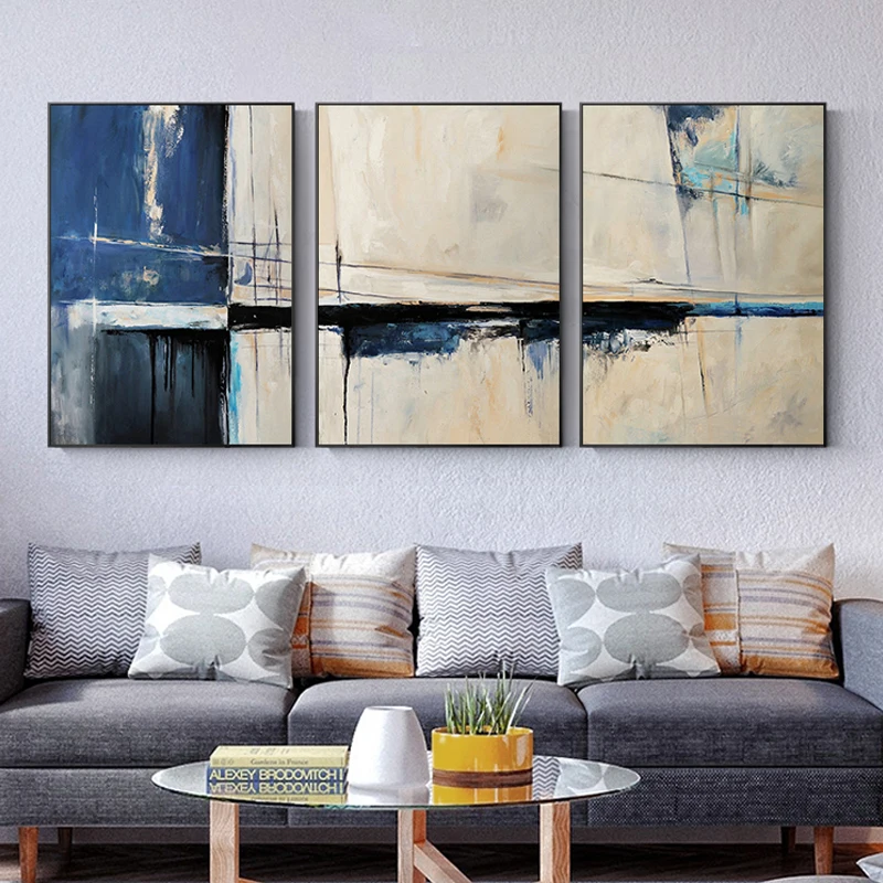 

Modern Seascape Abstract Wall Art Nordic Blue Canvas Paintings Posters And Prints Wall Pictures For Living Room Bedroom Decor