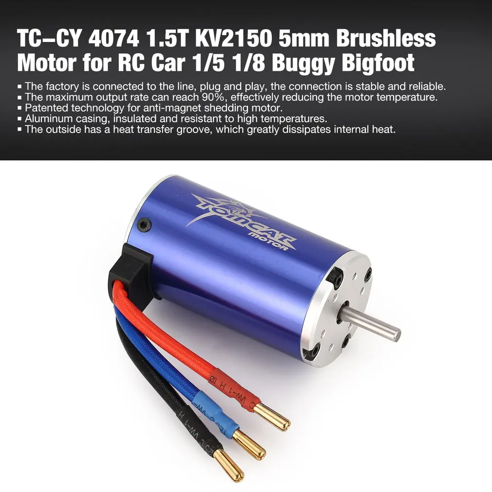 

TC-CY 4068 4074 4092 3T KV1180 5mm Sensorless Brushless Motor for Off-road RC Remote Control Car Model Spare Parts Component DIY