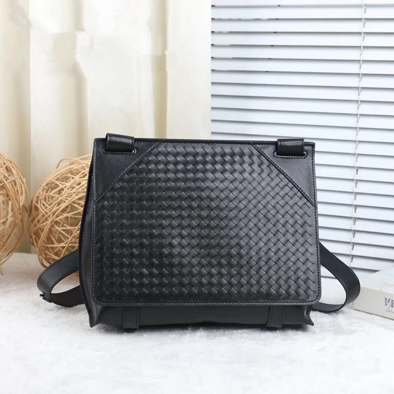 

Kaisiludi leather woven men's bag single-shoulder bag with cover men's oblique cross bag leather casual large capacity fashion