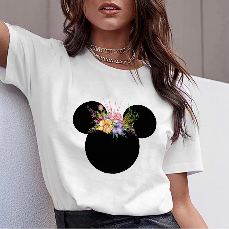 

FIXSYS Women Causal Summer T -shirt O-neck Short Sleeve Tops Tee White Tee Lady Fashion T Shirt Harajuku T Shirt Cartoon Tee