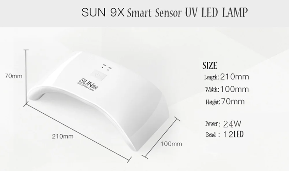 24 Вт УФ лампа USB Сушилка для ногтей УФ светодиодные лампы для ногтей Гель-лак отверждения двойной мощности лампы для ногтей для художественных инструментов Sun9x