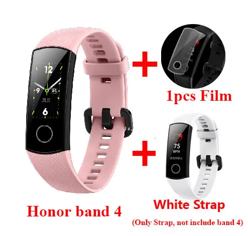 Смарт-браслет HUAWEI HONOR Band 4 в реальном времени, точный мониторинг сердечного ритма, 50 м, водонепроницаемый, часы - Цвет: Pink Add White