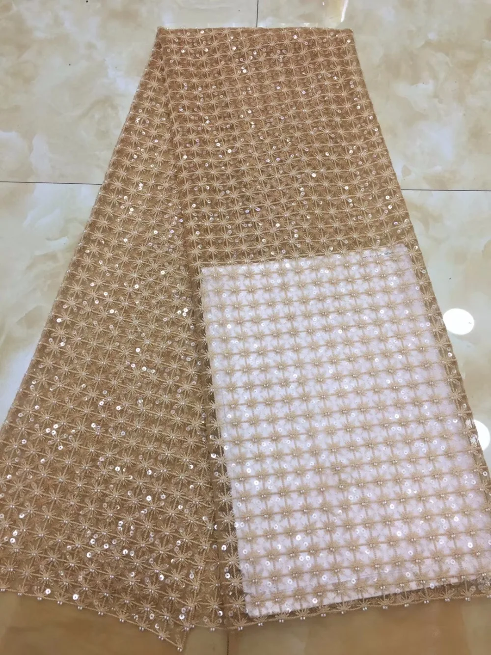 

Nigerian Lace with full beads African Lace Fabric In Sequines Material African Fabric Free Shipping 5yard/lot Sequin Fabric