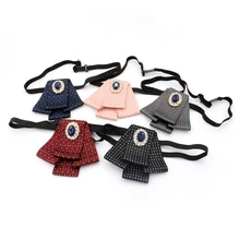 Мужская Женская рубашка с воротником и бантом галстук жениха свадебный бизнес офисный горный хрусталь кристалл галстук школьная форма галстуки-бабочки аксессуары