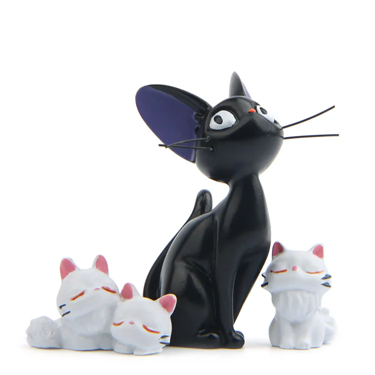 Изделия из смолы Jiji's Delivery service, фигурки кошек, белые украшения животных, черная кошка Kiki Gigi, сказочные миниатюры, украшения для сада