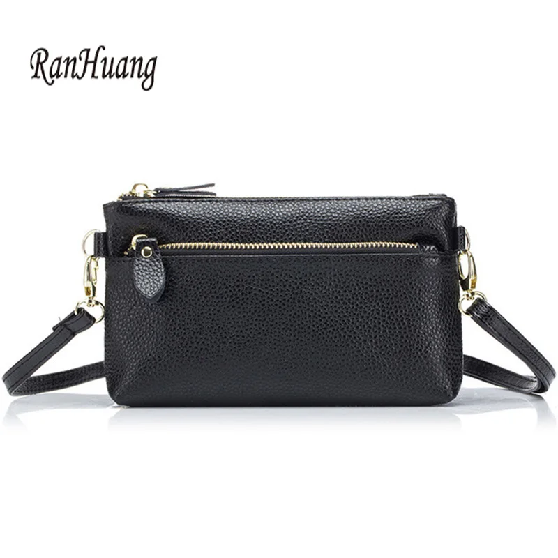 

RanHuang New 2019 Women Genuine Leather Day Clutches Casual Shoulder Bags Women's Fashion Crossbody Bags Small Clutch Bags A1519