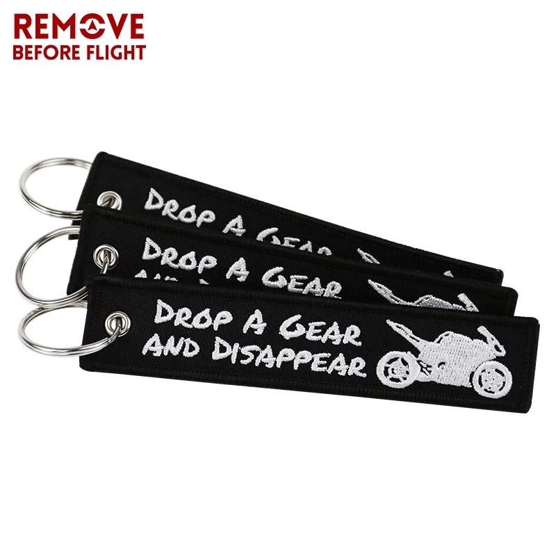 

Motorcycle Keychain & Key Rings Embroidery Key Fobs Bijoux Drop A Gear Key Chains for Cars llaveros OEM ATV Car Key Ring 10 PCS