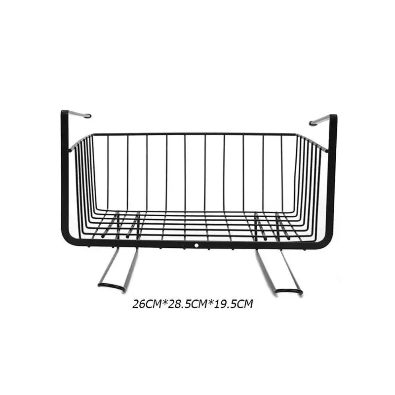 Железный шкаф, дверь шкафа, органайзер, стеллаж, корзина, висящая под полкой, для хранения, кухонная корзинка для хранения, стеллаж, Органайзер - Цвет: with hook