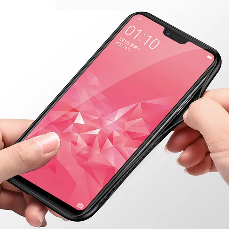 Чехол из закаленного стекла для OPPO A3S A83 F7 A3 A5 R17 F11 Pro R9S R9 Plus силиконовый защитный