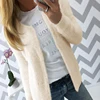 Buena Compra Suéter de lana para primavera y otoño, cárdigan de manga larga con cuello redondo, abrigo informal de tejido Cardigans de punto abierto para mujer 9jLdmW9M