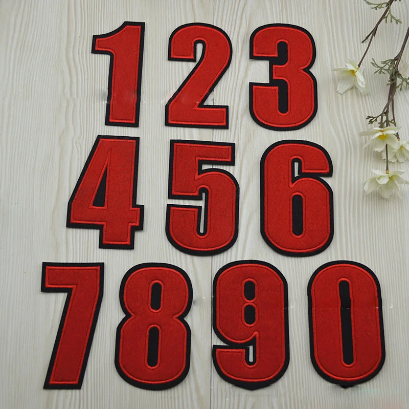 

Hot Wholesale Arabic 0-9 Numbers Embroidered Patches DIY Handmade Decor Applique Fabric Stickers Sew Iron For Bags Clothes Caps