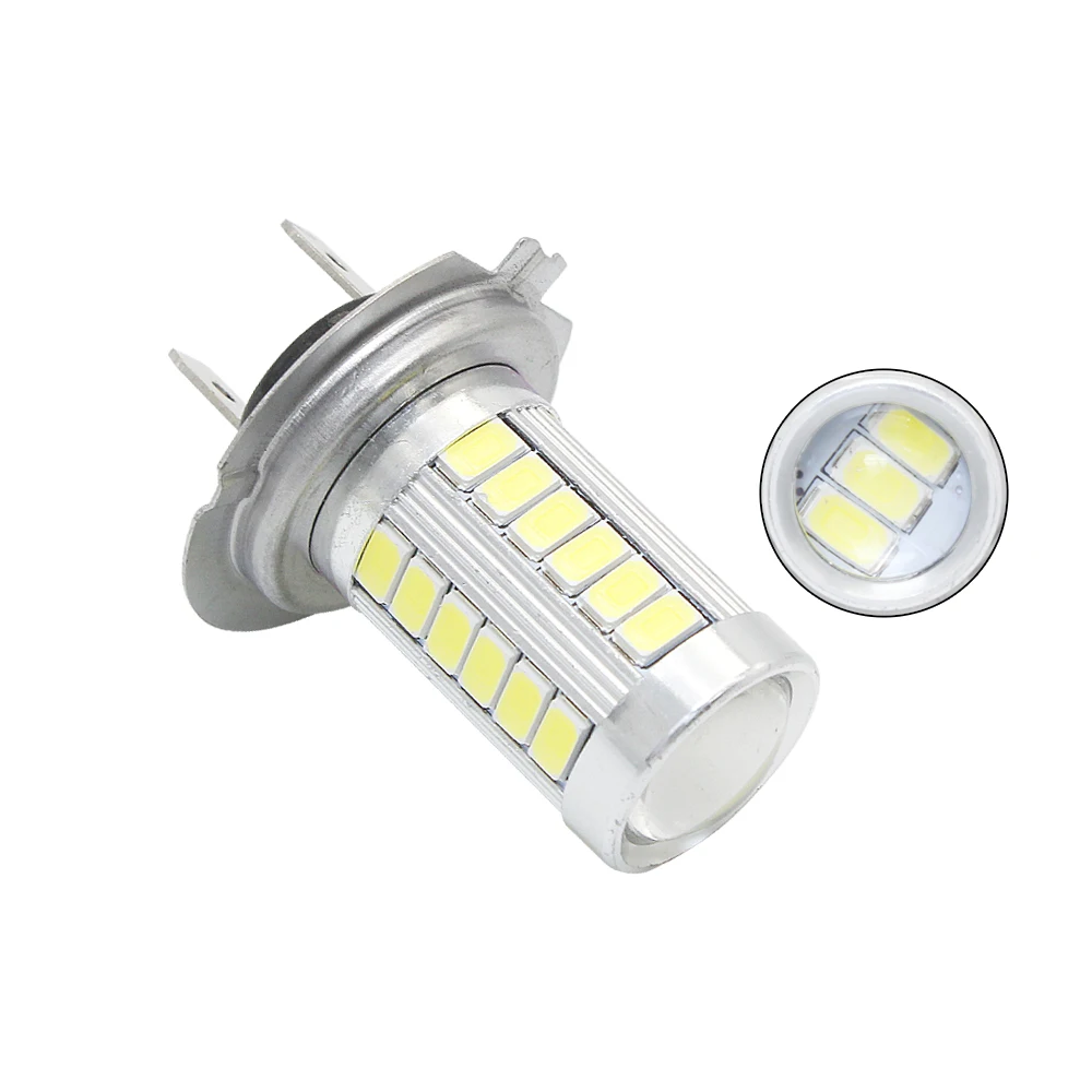 ANBLUB 1 шт. H4 H7 H11 9005 9006 1156 1157 7443 5630 SMD 33 светодиода автомобиля Автомобильная Противо-Туманная светильник задние лампы сигнальные лампы с объективом, работающего на постоянном токе 12 В