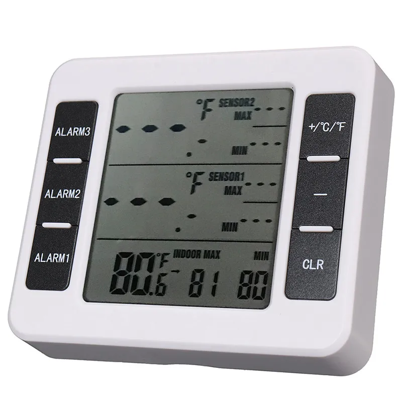 Цифровой электронный Беспроводной Крытый/наружный термометр с 2 датчика сигнализации часы метеорологическая станция 3 вида Температура