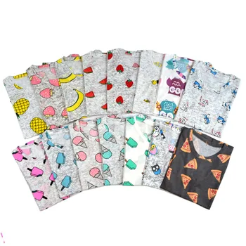 

S-XXL Women Fashion Summer 2019 Tees Streetwear lady Tops Marble Cartoon Pineapple owl cat Print Round Neck Short Sleeve T-shirt