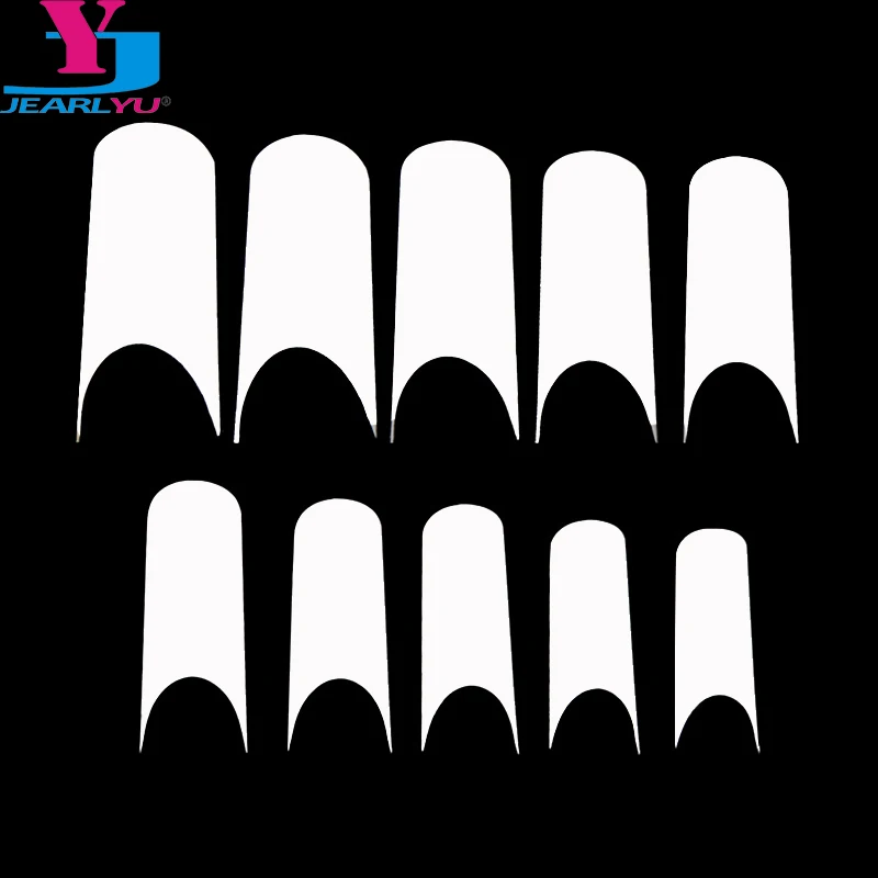 

500Pcs/Pack C Curved Acrylic French False Nail Art Tips 10 Sizes Polish UV Gel Sticker Decoration Fake Nail Tip White Full Nails